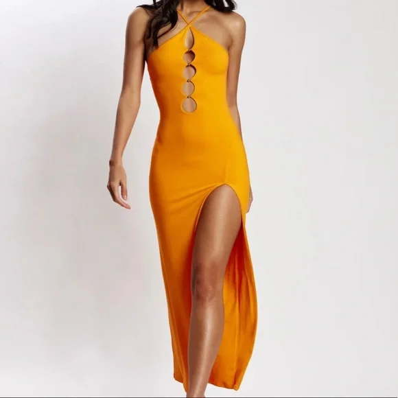 BRAND NEW Meshki Orange Dress - Picture 1 of 4